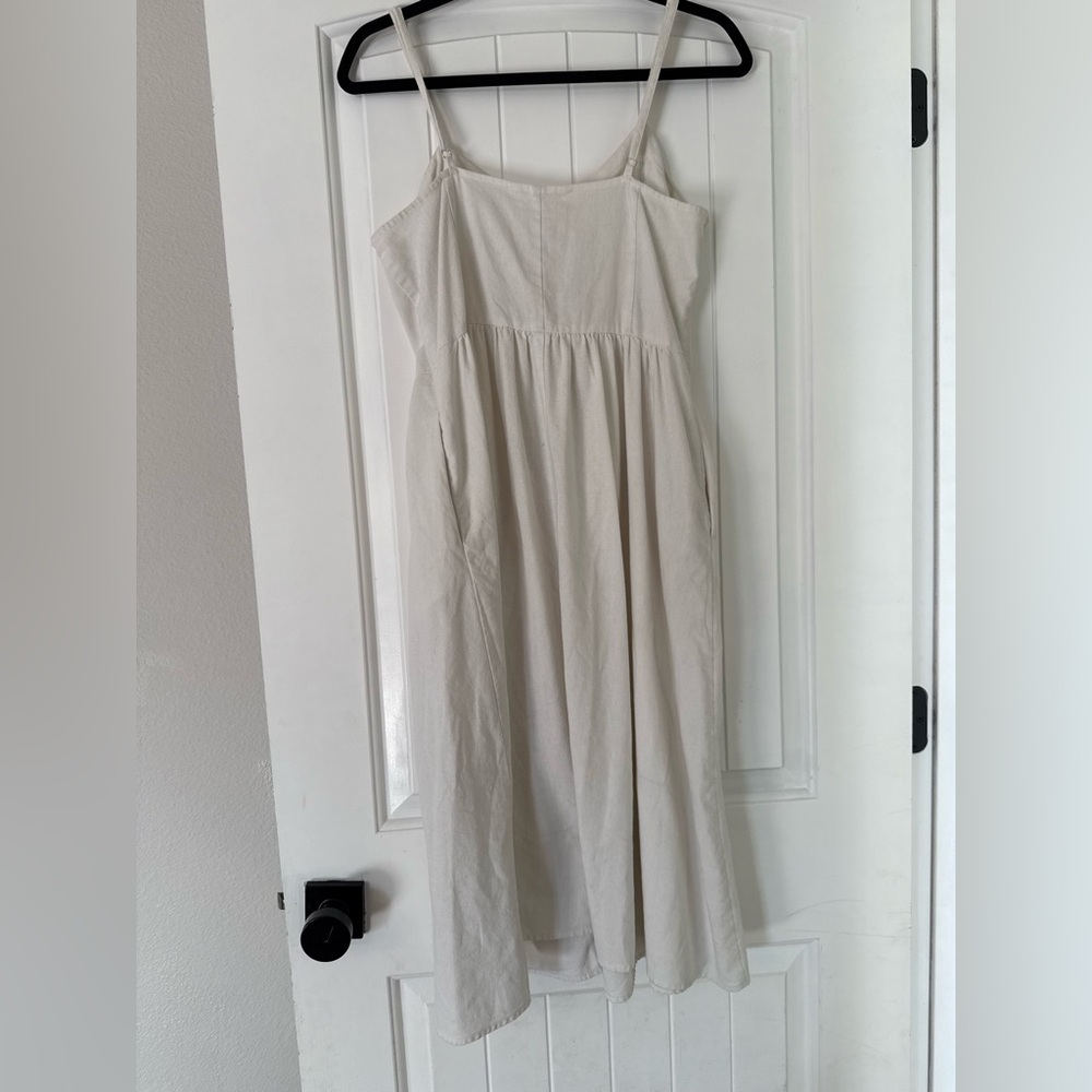 ROLLA'S Cream Midi Dress with Button Detail - Picture 7 of 8